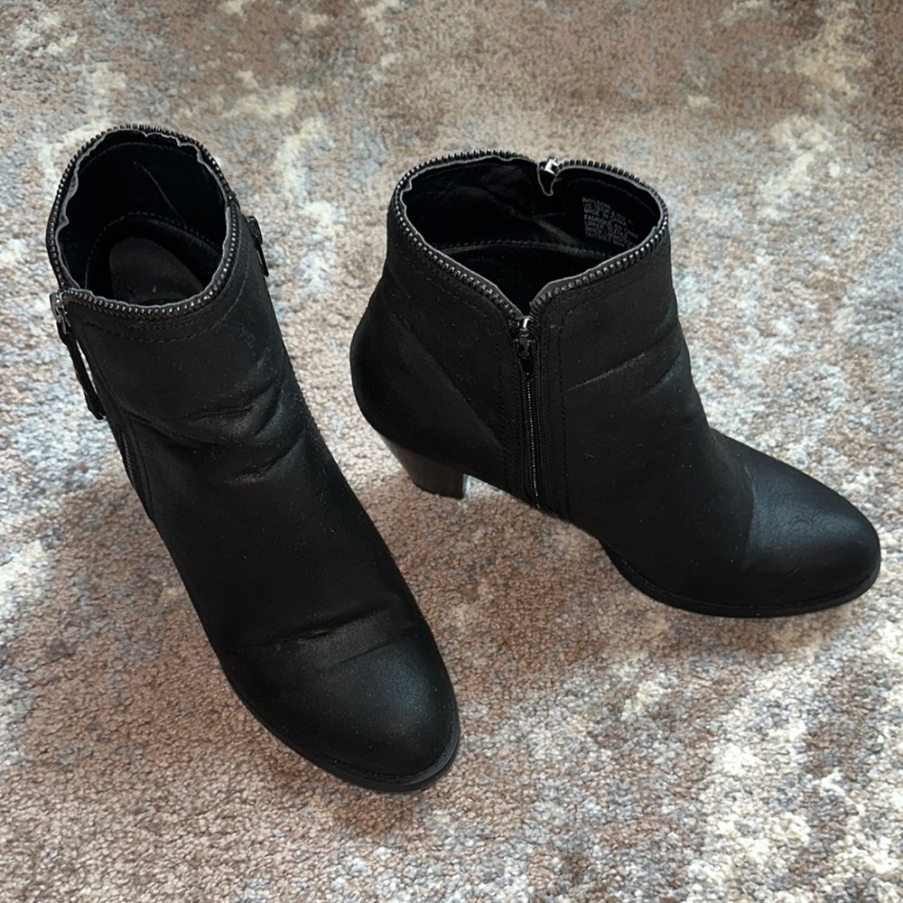 JustFab Classic Black Ankle Booties 10